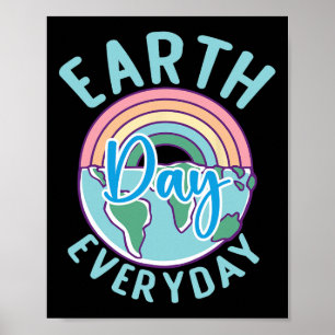 Affiche Jour des terres quotidien Rainbow Heart Teacher