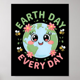 Affiche Jour des terres quotidien Rétro De l'environnement