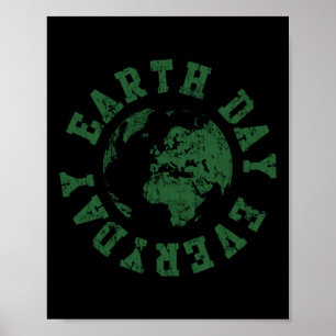 Affiche Jour des terres quotidien Rétro De l'environnement