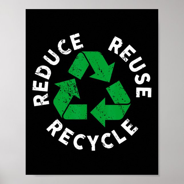 Affiche Jour des terres Réduire la réutilisation Recyclage (Devant)