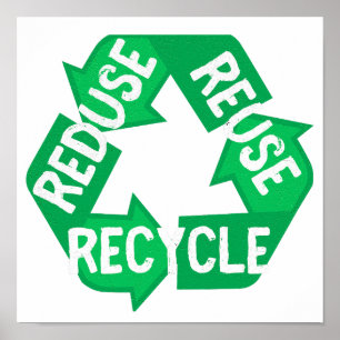 Affiche Jour des terres Réduire Réutiliser Recycle Boucle 
