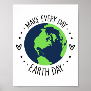 Affiche Jour des terres Restaurer Terre Fleur Art Sauvez L