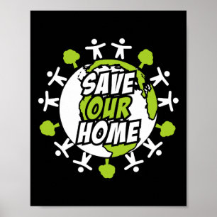 Affiche Jour des terres Sauver la planète Environnement Éc