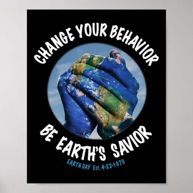 Affiche Jour des terres Sauvez La Planète Plante Plus D'Ar (Devant)
