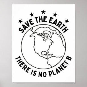 Affiche Jour des terres Sauvez La Terre Il N'Y A Pas De Pl