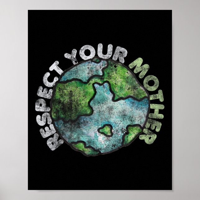 Affiche Jour des terres Tee - shirts 4 Nous respectons vot (Devant)