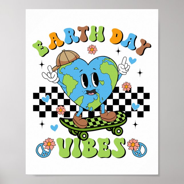 Affiche Jour des terres Vibes Planète Monde De l'environne (Devant)