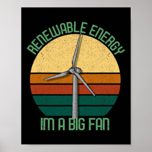 Affiche Jour des terres vintage Énergie renouvelable Je su