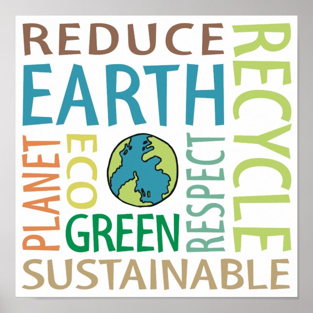 Affiche Jour des terres Word Art (Devant)