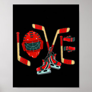 Affiche Jour des Valentines de hockey sur glace Aimer mign