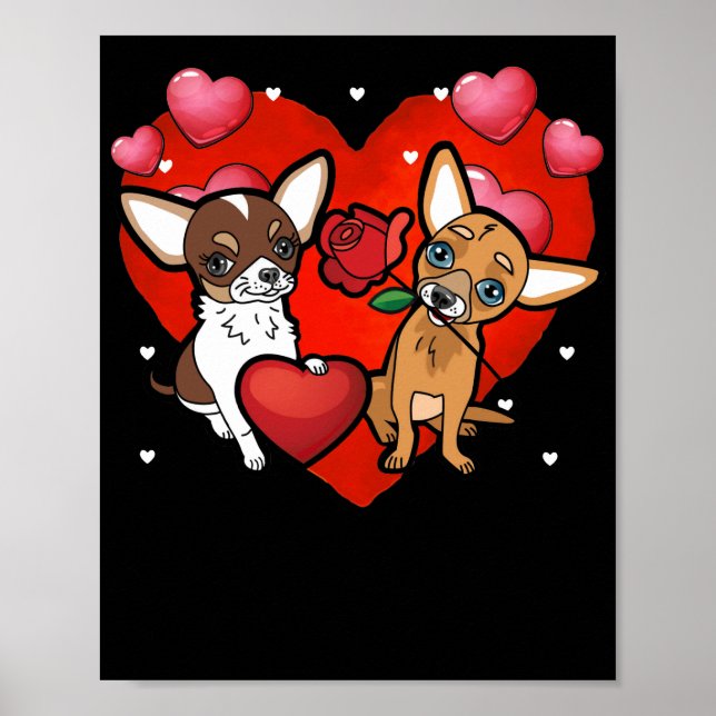Affiche Jour des Valentines du Coeur de Chien pour deux (Devant)