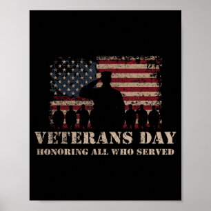 Affiche Jour des vétérans honorant tous ceux qui ont servi