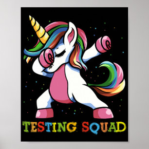 Affiche Jour d'essai Dabbing Unicorn Test filles Escouade.