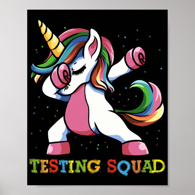 Affiche Jour d'essai Dabbing Unicorn Test filles Escouade. (Devant)