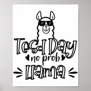 Affiche Jour d'essai No Prob-llama Llama Test de l'enseign