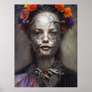 Affiche Jour d'Halloween de la déesse morte