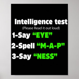 Affiche Jour d'intelligence Test Dire Oeil M A P Ness Papa