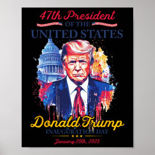 Affiche Jour d'investiture 2025 du président Trump aux Éta