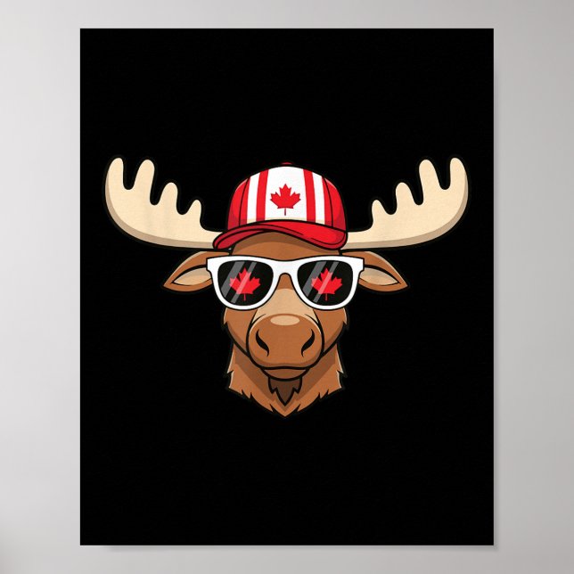 Affiche Jour du Canada Drapeau canadien Maple Leaf Moose S (Devant)