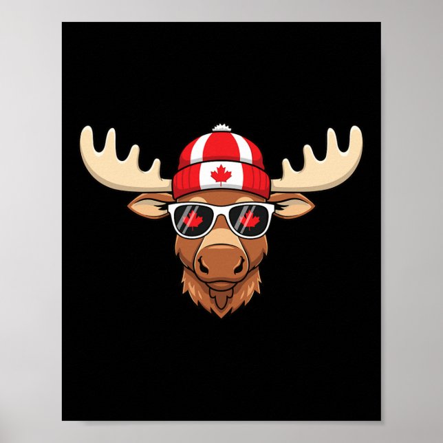 Affiche Jour du Canada Drapeau canadien Maple Leaf Moose S (Devant)