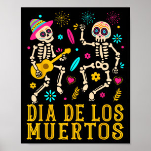 Affiche Jour Du Costume Dia De Los Muertos De Skeleto Mort