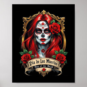 Affiche Jour Du Crâne De Sucre Floral De Dead Dia De Muert