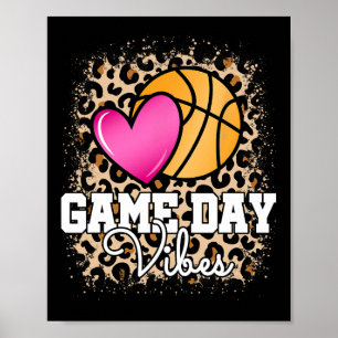 Affiche Jour du Jeu Bysketbyll Empreintes de léopard fille