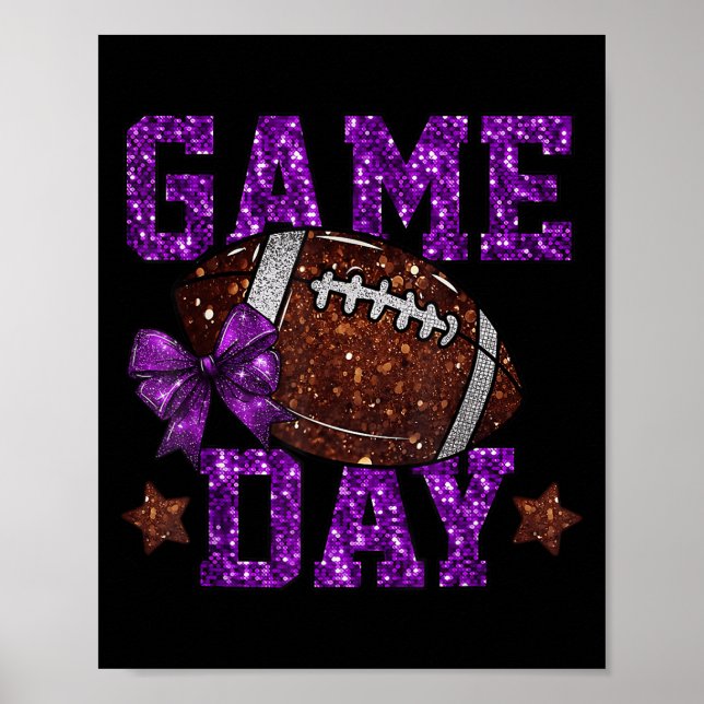 Affiche Jour du jeu Touchdown Football Maman Filles Aller  (Devant)