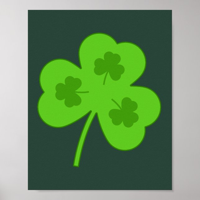 AFFICHE JOUR DU SHAMROCK GREEN LEAF ST PATRICK (Devant)