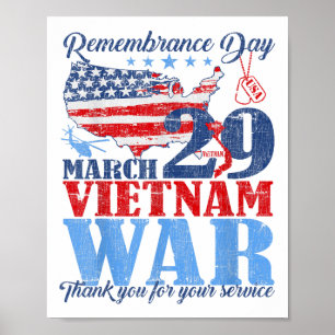 Affiche Jour du Souvenir 29 mars Guerre du Vietnam