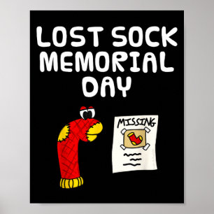 Affiche Jour du souvenir des chaussettes perdues, blague d