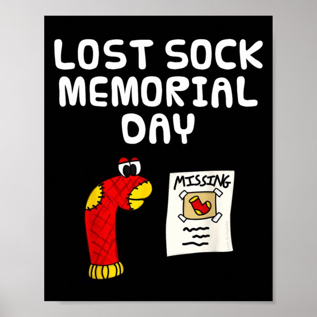 Affiche Jour du souvenir des chaussettes perdues, blague d (Devant)
