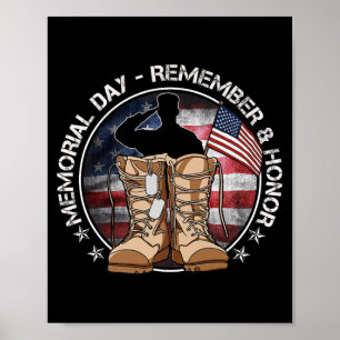 Affiche Jour du Souvenir Drapeau États-Unis Rappeler Honne
