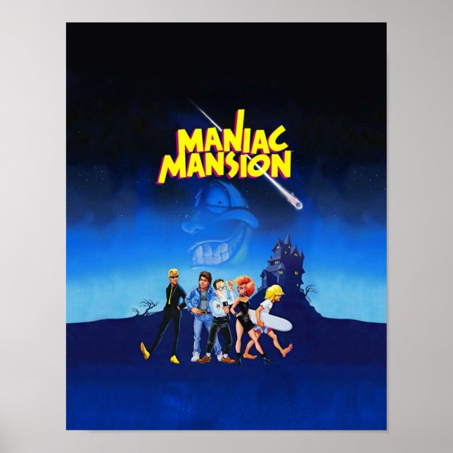 Affiche Jour du Tentacle Maniac Mansion Haute Contraste (Devant)