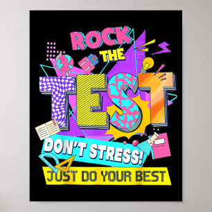 Affiche Jour du test, Rock le test Ne stressez pas, faites