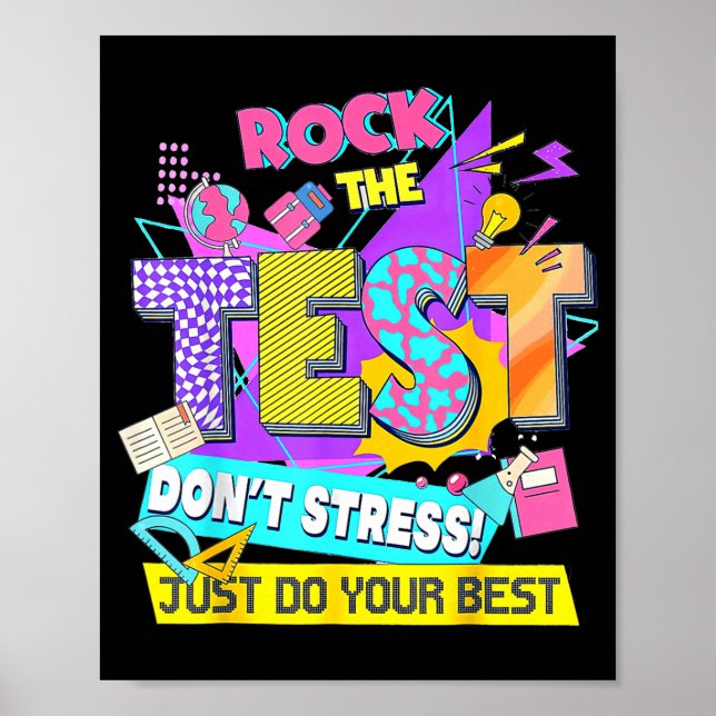 Affiche Jour du test, Rock le test Ne stressez pas, faites (Devant)