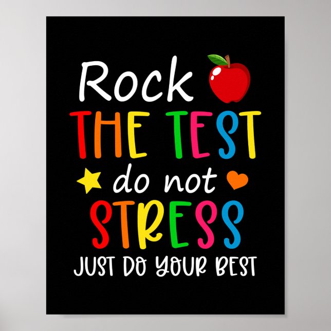 Affiche Jour du test Rock le test Professeur ne stressez p (Devant)
