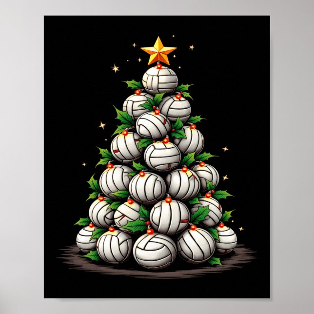 Affiche Jour férié de Noël de volley-ball (Devant)