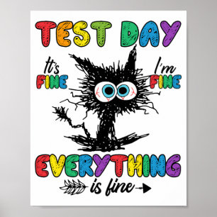 Affiche Jour Funny Stress Chat Enseignant Enfants Étudiant