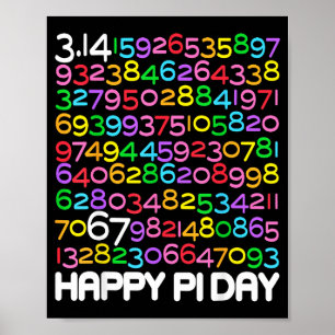 Affiche Jour heureux 3.14 amateur de maths 67 professeur d