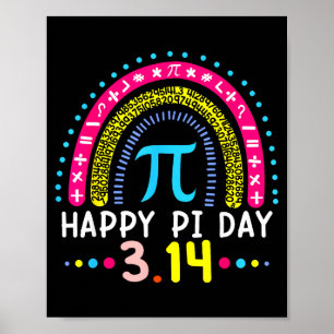 Affiche Jour heureux arc-en-ciel 3.14 nombre prof de maths