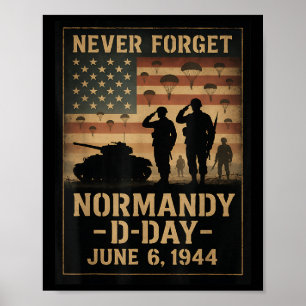Affiche Jour J 81e anniversaire Normandie 1944 Hommage Mil