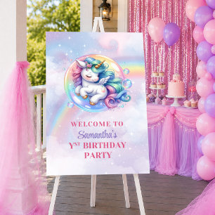 Affiche Jour Magique Licorne Fille Anniversaire Bienvenue 