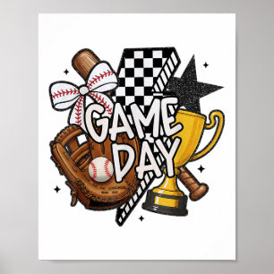 Affiche Jour Mama Baseball Maman Pour Femmes Fille Enfant