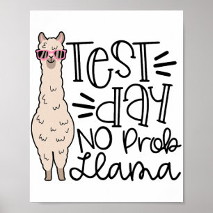 Affiche Jour No Prob Llama Test de l'enseignant Jour 1