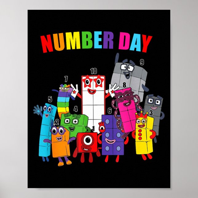 Affiche Jour numérique nombres mathématiques colorés éduca (Devant)