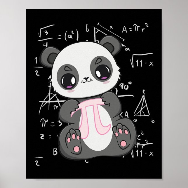 Affiche Jour Pi 3.14159 Algebra Mathématique Anime Panda O (Devant)