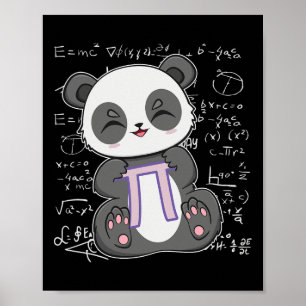 Affiche Jour Pi 3.14159 Algebra Mathématique Anime Panda O