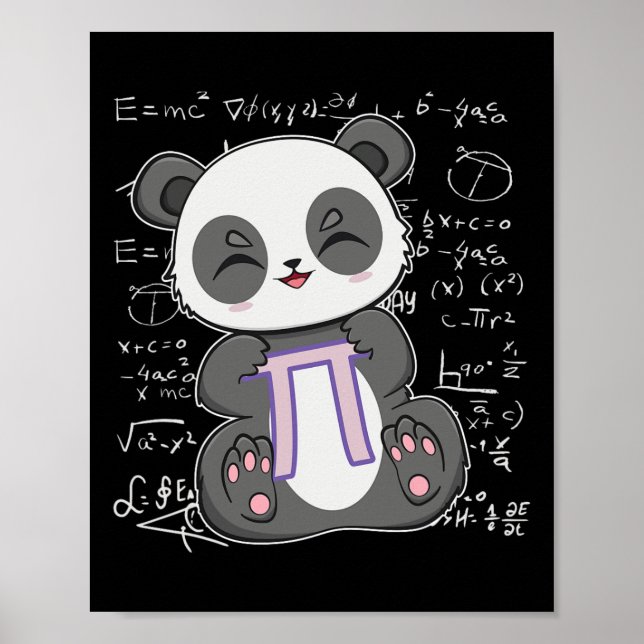 Affiche Jour Pi 3.14159 Algebra Mathématique Anime Panda O (Devant)