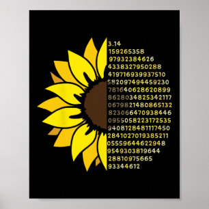 Affiche Jour Pi Tournesol 3.14 Numéro Pi Symbole Math Scie